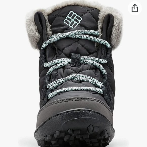 Columbia Youth size 4 Minx Shorty Omni heat waterproof-K snow boot in black/grey - Picture 7 of 15
